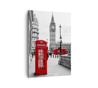 Cuadro Sobre Lienzo 50x70cm Cuadros Pared Cobertizo Teléfono Londres Wall Art