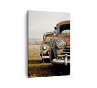 Cuadro Sobre Lienzo 50x70cm Cuadros Pared Coche viejo campo Wall Art Prints