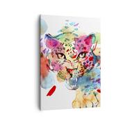 Cuadro Sobre Lienzo 50x70cm Cuadros Pared color concepto gato Wall Art Prints