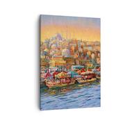 Cuadro Sobre Lienzo 50x70cm Cuadros Pared Colores Ciudad Turquía Wall Art Prints
