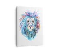 Cuadro Sobre Lienzo 50x70cm Cuadros Pared Colorido león melena Wall Art Prints