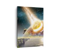 Cuadro Sobre Lienzo 50x70cm Cuadros Pared Espacio tierra planeta cometa Wall Art