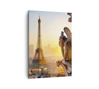 Cuadro Sobre Lienzo 50x70cm Cuadros Pared Gárgolas Torre Eiffel Wall Art Prints