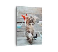 Cuadro Sobre Lienzo 50x70cm Cuadros Pared Gato diversión origami Wall Art Prints