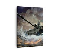 Cuadro Sobre Lienzo 50x70cm Cuadros Pared Guerra tanque avión batalla Wall Art