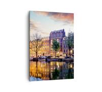 Cuadro Sobre Lienzo 50x70cm Cuadros Pared Holanda canal Wall Art Prints Decor