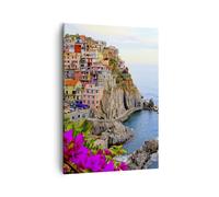 Cuadro Sobre Lienzo 50x70cm Cuadros Pared Italia costa roca paisaje Wall Art