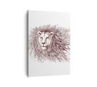 Cuadro Sobre Lienzo 50x70cm Cuadros Pared León rey fauna piel Wall Art Prints