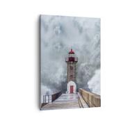 Cuadro Sobre Lienzo 50x70cm Cuadros Pared Linterna Mar Tormenta Wall Art Prints