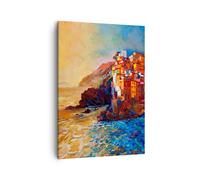 Cuadro Sobre Lienzo 50x70cm Cuadros Pared Manarola Colorido Óleo Wall Art Prints