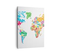 Cuadro Sobre Lienzo 50x70cm Cuadros Pared Mapa Palabras Mundo geografía Wall Art