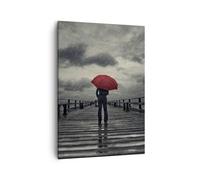 Cuadro Sobre Lienzo 50x70cm Cuadros Pared mar puente tormenta Wall Art Prints