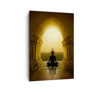 Cuadro Sobre Lienzo 50x70cm Cuadros Pared Meditación Templo Sombra Wall Art
