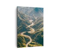 Cuadro Sobre Lienzo 50x70cm Cuadros Pared Montañas Camino Bosque Wall Art Prints