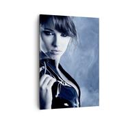 Cuadro Sobre Lienzo 50x70cm Cuadros Pared Mujer acción tiro pistola Wall Art