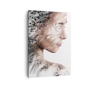Cuadro Sobre Lienzo 50x70cm Cuadros Pared Mujer Doble Exposición Wall Art Prints