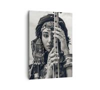 Cuadro Sobre Lienzo 50x70cm Cuadros Pared Mujer Étnico Joyería Wall Art Prints