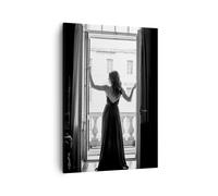 Cuadro Sobre Lienzo 50x70cm Cuadros Pared Mujer Ventana Balcón Wall Art Prints