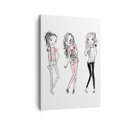 Cuadro Sobre Lienzo 50x70cm Cuadros Pared Niñas Moda Tendencias reunión Wall Art