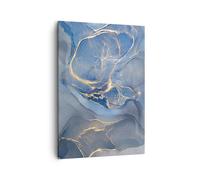 Cuadro Sobre Lienzo 50x70cm Cuadros Pared Oro Azul Pintura Wall Art Prints Decor