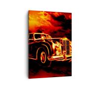 Cuadro Sobre Lienzo 50x70cm Cuadros Pared Pájaros puente edificio coche Wall Art