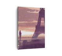 Cuadro Sobre Lienzo 50x70cm Cuadros Pared Paris ciudad noche Wall Art Prints