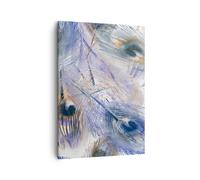 Cuadro Sobre Lienzo 50x70cm Cuadros Pared pavo real pluma moderno Wall Art