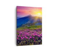 Cuadro Sobre Lienzo 50x70cm Cuadros Pared Pradera montañas paisaje Wall Art