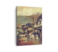 Cuadro Sobre Lienzo 50x70cm Cuadros Pared puente calle río Wall Art Prints Decor