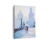 Cuadro Sobre Lienzo 50x70cm Cuadros Pared puente ciudad praga Wall Art Prints