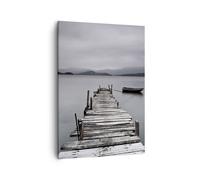 Cuadro Sobre Lienzo 50x70cm Cuadros Pared puente lago Wall Art Prints Decor