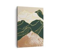 Cuadro Sobre Lienzo 50x70cm Cuadros Pared Resumen Paisaje Montañas Wall Art