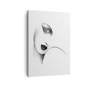 Cuadro Sobre Lienzo 50x70cm Cuadros Pared Retrato Mujer Esbozo Wall Art Prints