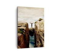 Cuadro Sobre Lienzo 50x70cm Cuadros Pared Rocas Pico Nubes Wall Art Prints Decor