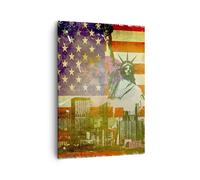 Cuadro Sobre Lienzo 50x70cm Cuadros Pared Símbolo los eeuu la libertad Wall Art