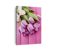 Cuadro Sobre Lienzo 50x70cm Cuadros Pared Tulipanes Ramo jardín Wall Art Prints