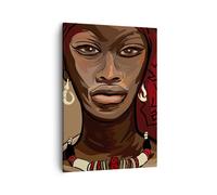 Cuadro Sobre Lienzo 50x70cm Cuadros Pared una mujer África Wall Art Prints Decor