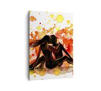 Cuadro Sobre Lienzo 50x70cm Cuadros Pareja beso multi-color luna de miel Art