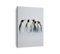Cuadro Sobre Lienzo 50x70cm Cuadros Pingüinos invierno nieve a pie Wall Art