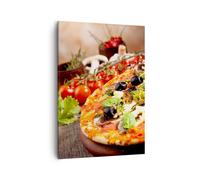 Cuadro Sobre Lienzo 50x70cm Cuadros Pizza comida Italia la tradición Wall Art