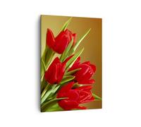 Cuadro Sobre Lienzo 50x70cm Cuadros Tulipanes flores campo plantación Wall Art