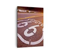 Cuadro Sobre Lienzo 50x70cm Cuadros Usa road way 66 libertad viajar Wall Art