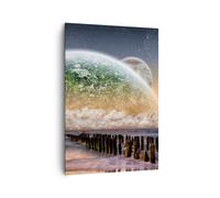 Cuadro Sobre Lienzo 70x100cm Cuadros Abstracción planeta tierra globo Wall Art