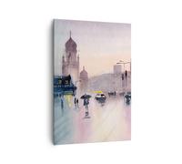 Cuadro Sobre Lienzo 70x100cm Cuadros Acuarela Ciudad Monumentos Históricos Art
