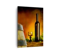 Cuadro Sobre Lienzo 70x100cm Cuadros Agricultura alcohol barril taza Wall Art