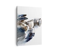 Cuadro Sobre Lienzo 70x100cm Cuadros cabeza ilusión binoculares Hombre Wall Art