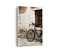 Cuadro Sobre Lienzo 70x100cm Cuadros Calle bicicleta ciudad ruinas Wall Art