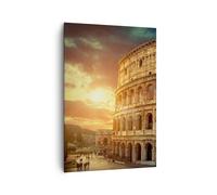 Cuadro Sobre Lienzo 70x100cm Cuadros Coloseum Roma Arquitectura Italia Wall Art