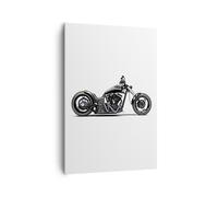 Cuadro Sobre Lienzo 70x100cm Cuadros Libertad motocicleta velocidad acero Art
