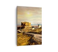 Cuadro Sobre Lienzo 70x100cm Cuadros Molino de viento andalucía paisaje Wall Art